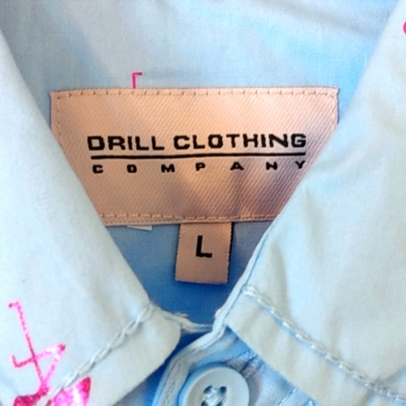 DRILL NYC SHORT SLEEVE PINK FLAMINGO SHIRT SIZE LARGE NWT - Picture 3 of 6